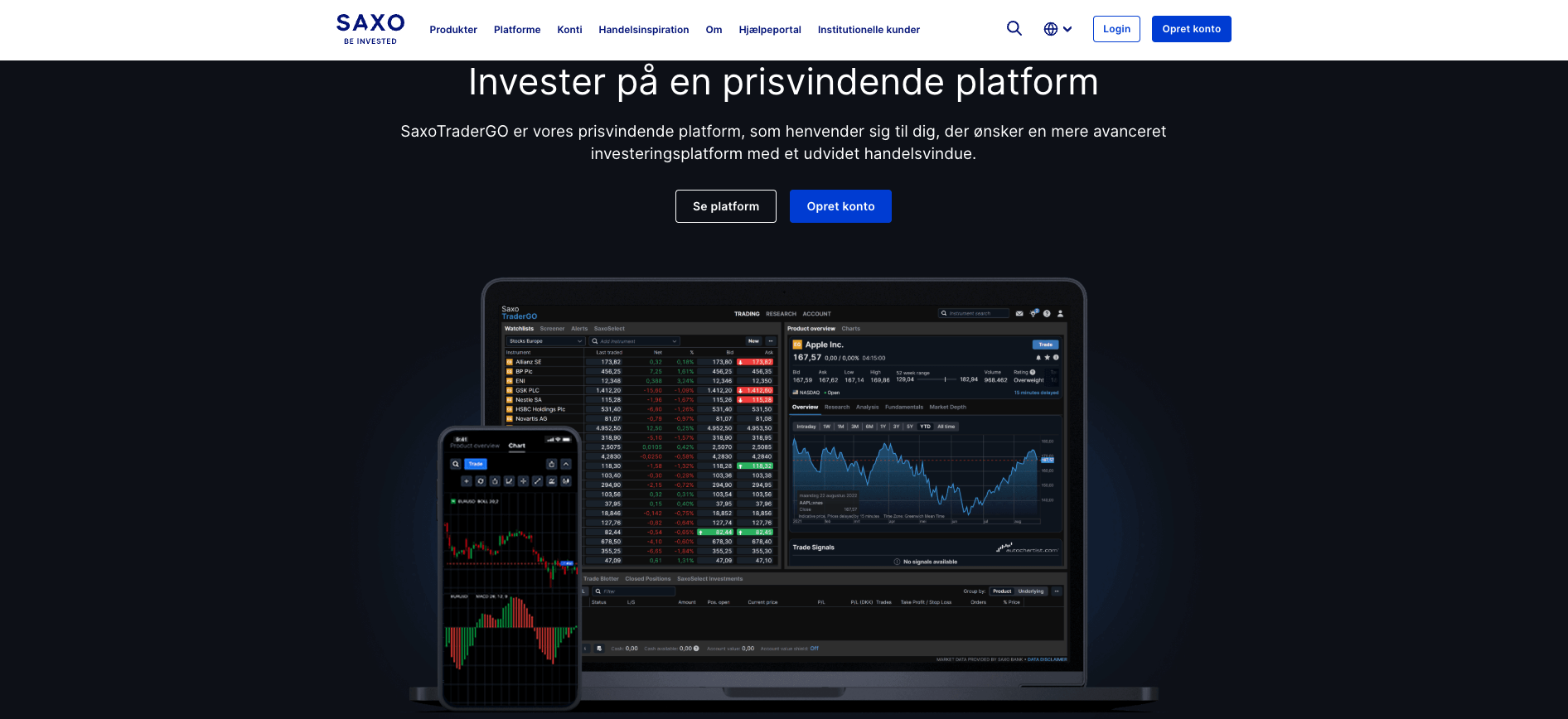 SaxoTraderGO fra Saxo Bank